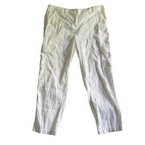 Chico's Womens Straight Leg Cropped Cargo Pants Large Streetwear Minimalist